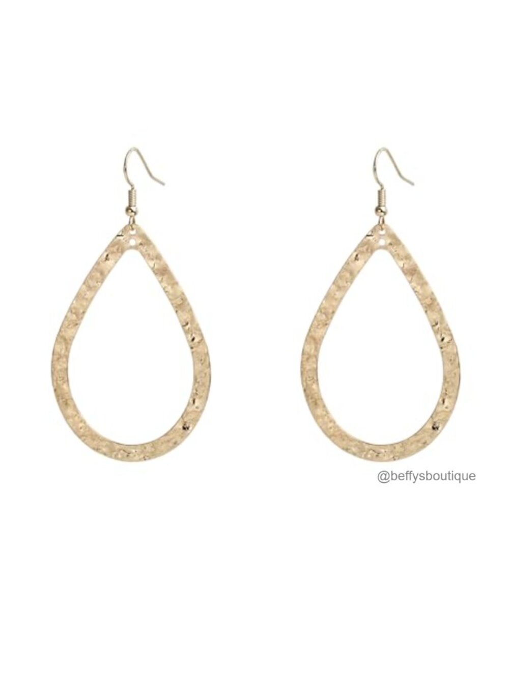 Hammered Teardrop Dangling Earrings for Women Lightweight Everyday